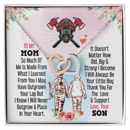 Firefighter'S Mom - Interlocking Heart Necklace Interlocking Hearts Necklace