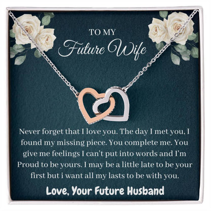 Gift For Future Wife Interlocking Hearts Necklace