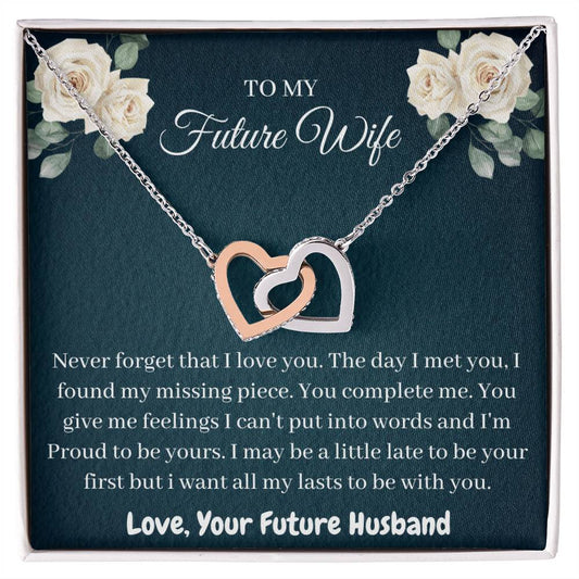 Gift For Future Wife Interlocking Hearts Necklace