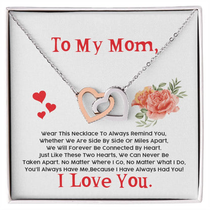 Gift For Mom - Interlocking Hearts Necklace
