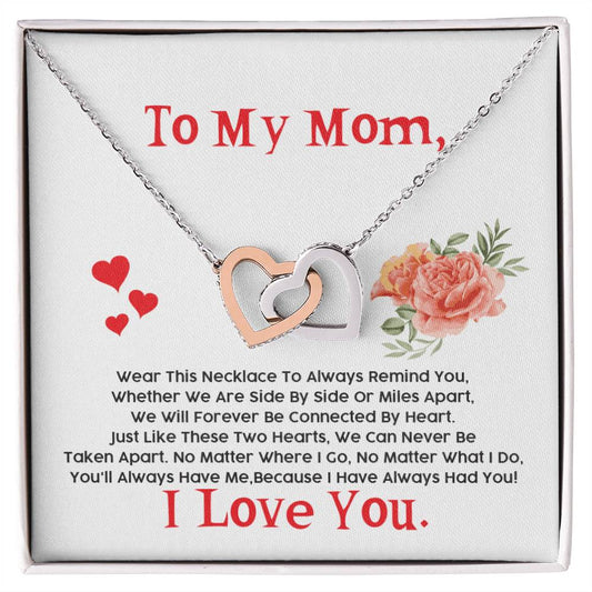 Gift For Mom - Interlocking Hearts Necklace