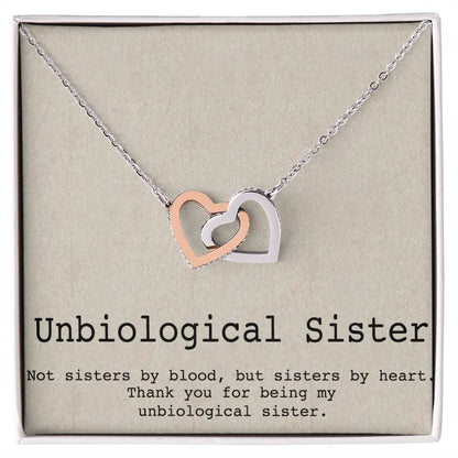 Unbiological Sister Necklace Soul Sister Big Little Sorority Sister In Law Necklace Step Sister Gift Tribe Necklace Best Friend Gift Bff Gift Interlocking Hearts Necklace
