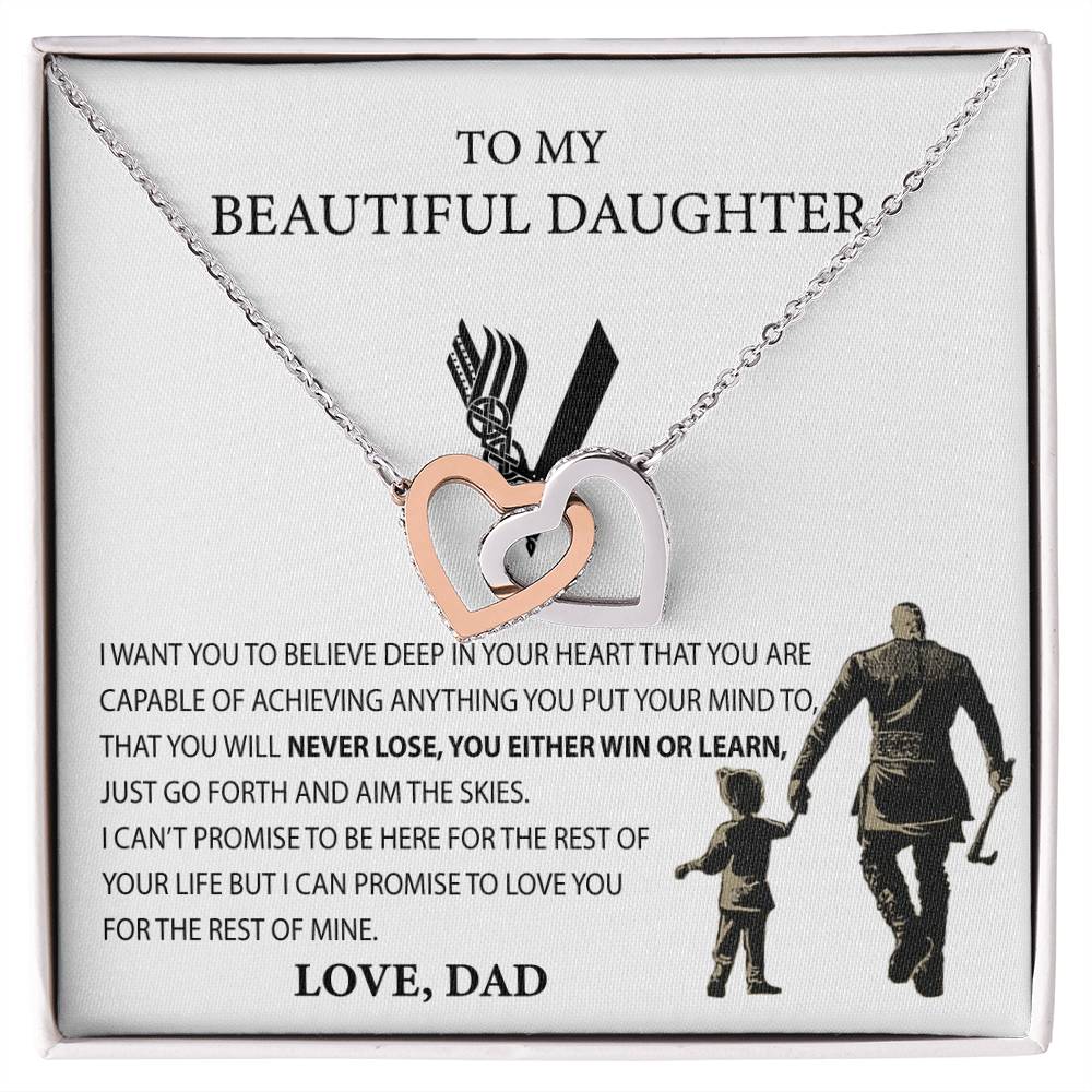 Best Gift For Daughter From Dad Necklace Gift For Daughter From Dad Viking Style Interlocking Heart Necklace For Daughter Interlocking Hearts Necklace