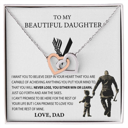 Best Gift For Daughter From Dad Necklace Gift For Daughter From Dad Viking Style Interlocking Heart Necklace For Daughter Interlocking Hearts Necklace