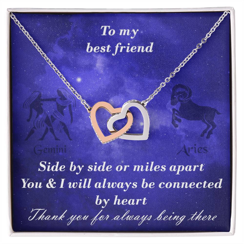 Gemini To Aries Best Friend Interlocked Hearts Necklace Interlocking Hearts Necklace