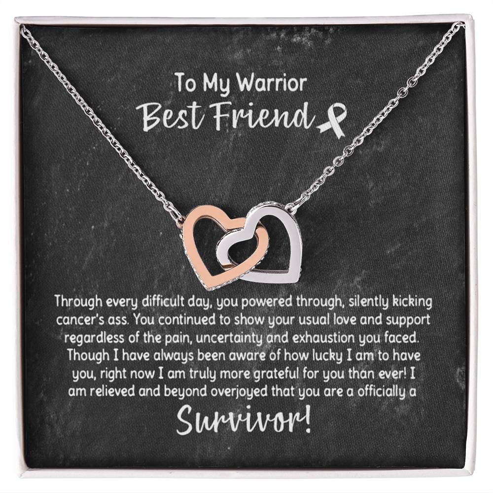 Best Friend Cancer Survivor Gift Interlocking Hearts Necklace