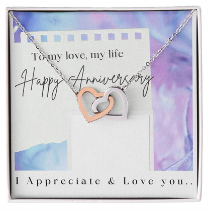 Appreciation Gift Interlocking Hearts Necklace