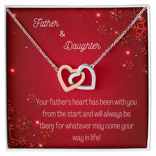 Father And Daughter Linked Hearts Necklace Interlocking Hearts Necklace