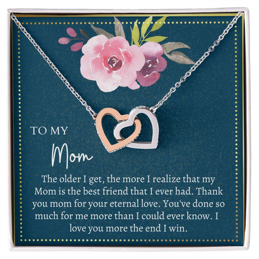 Gift For Mom Interlocking Hearts Necklace