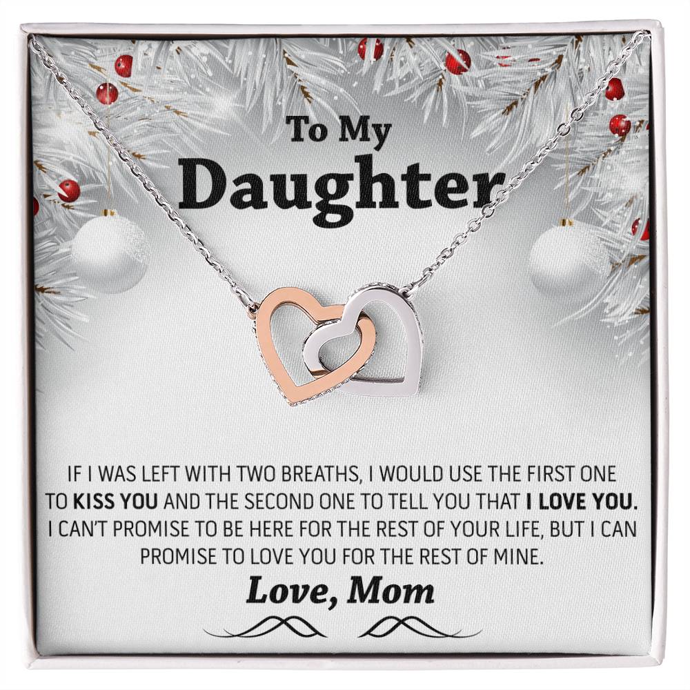 Christmas Gift To My Daughter Interlocking Hearts Necklace