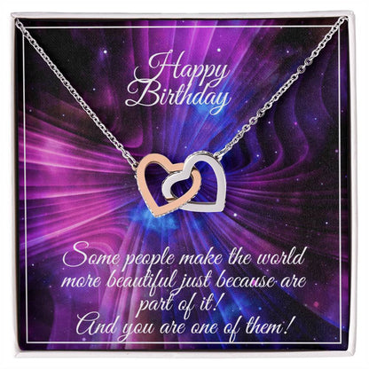 Two Hearts Necklace Interlocking Hearts Necklace