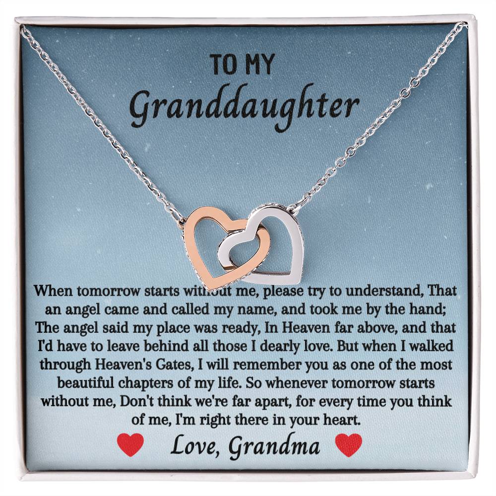 Tomorrow Without Me Love Necklace Interlocking Hearts Necklace