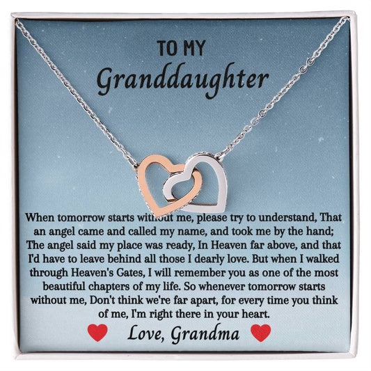 Tomorrow Without Me Love Necklace Interlocking Hearts Necklace