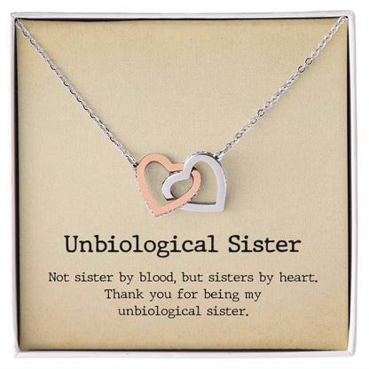 Unbiological Sister Interlocked Hearts Necklace Interlocking Hearts Necklace