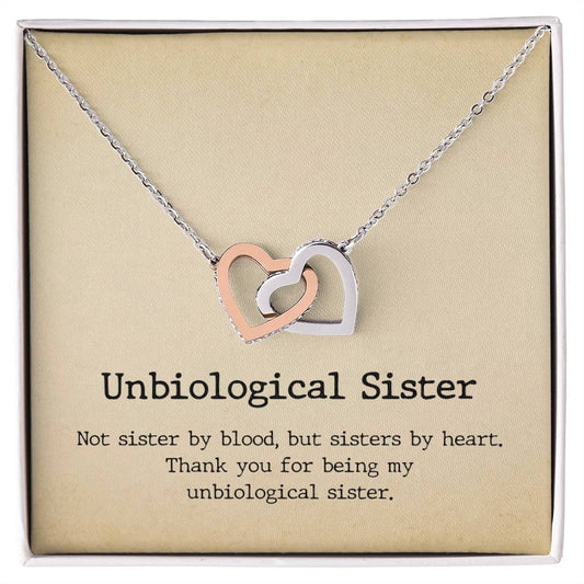 Unbiological Sister Interlocked Hearts Necklace Interlocking Hearts Necklace