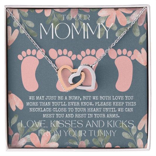 Twin Baby Gift Twins Baby Shower Future Mom Of Twins Twins Gender Reveal Twin Bump To Mom Gift From Twins Mothers Day Gift Twin Mama Interlocking Hearts Necklace