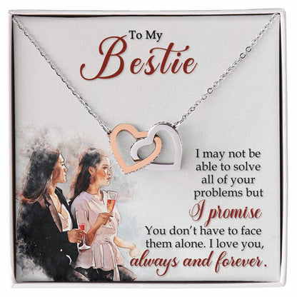 Always And Forever Friendship Necklace Interlocking Hearts Necklace