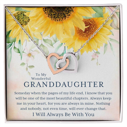 To My Wonderful Granddaughter – I Always Be With You – Necklace ?? Interlocking Hearts Necklace