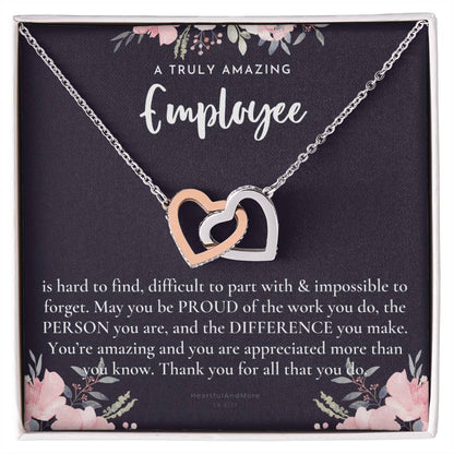 Gift For Employee Employee Appreciation Gift A Truly Amazing Employee Gift Interlocking Hearts Necklace