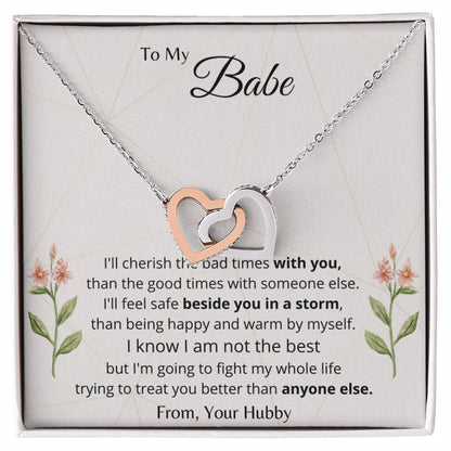 Babe Necklace Interlocking Hearts Necklace