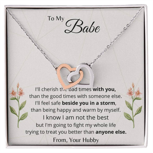 Babe Necklace Interlocking Hearts Necklace