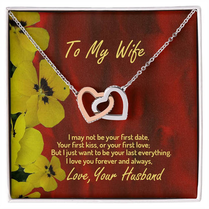 To My Wife Necklace Husband To Wife Gift For My Wife Romantic Wife Gift Wife Birthday Surprise Wife Appreciation Necklace For My Wife Interlocking Hearts Necklace