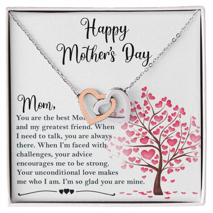 You Are The Best Mom - Happy Mother'S Day Necklace Interlocking Hearts Necklace