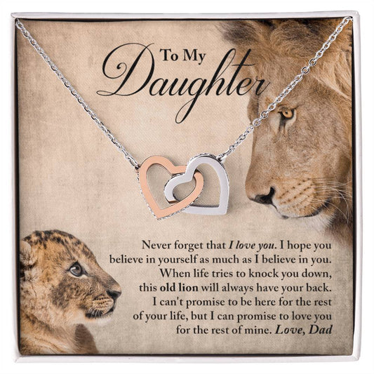 Daughter - Believe In Yourself - Necklace Interlocking Hearts Necklace