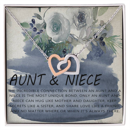 Aunt-Niece Necklace Aunt Niece Gifts For Aunt Niece Personalized Necklace Interlocking Hearts Necklace