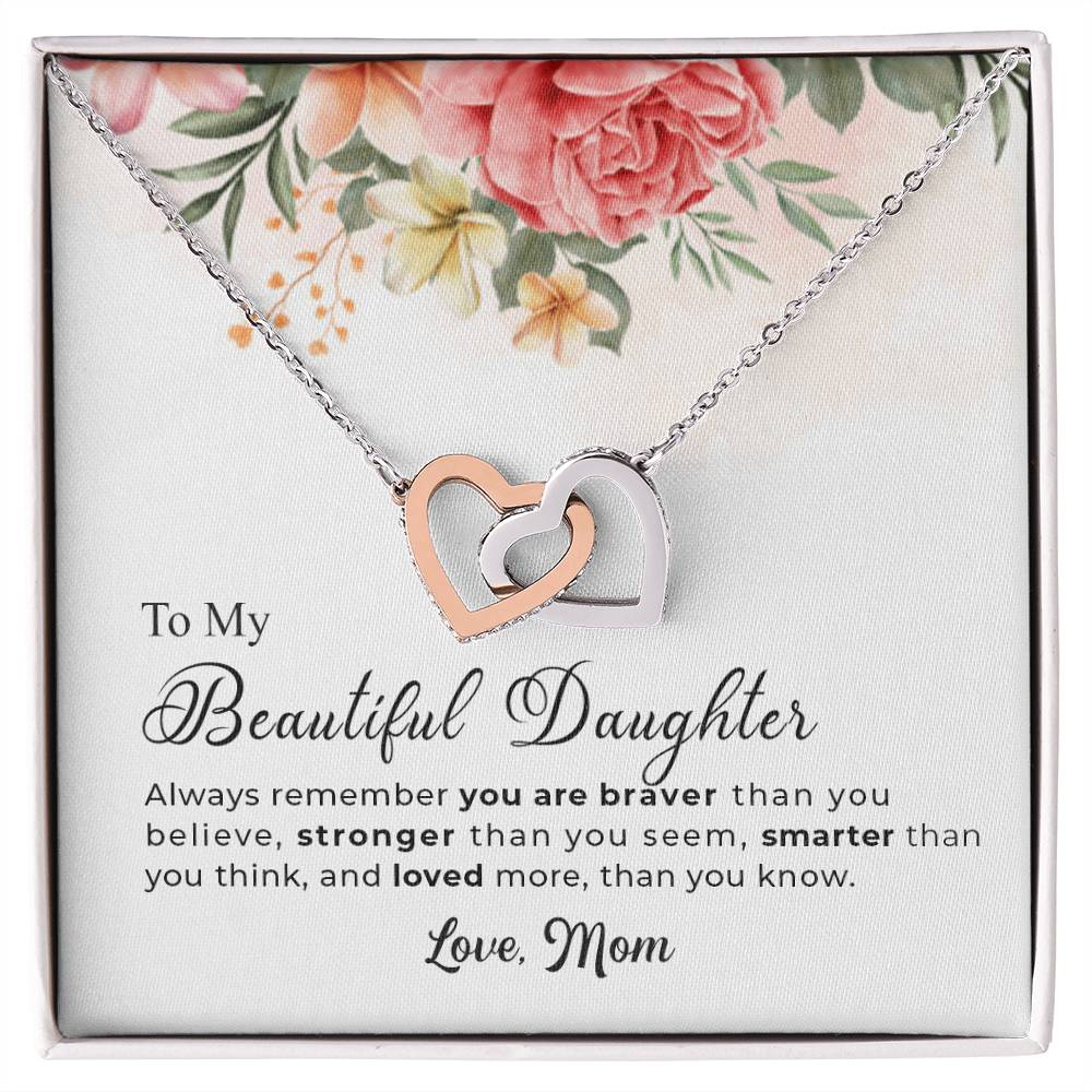 Best Gift For Daughter From Mom - Interlocking Hearts Necklace