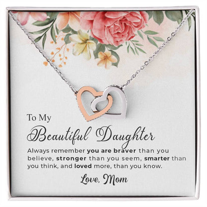 Best Gift For Daughter From Mom - Interlocking Hearts Necklace