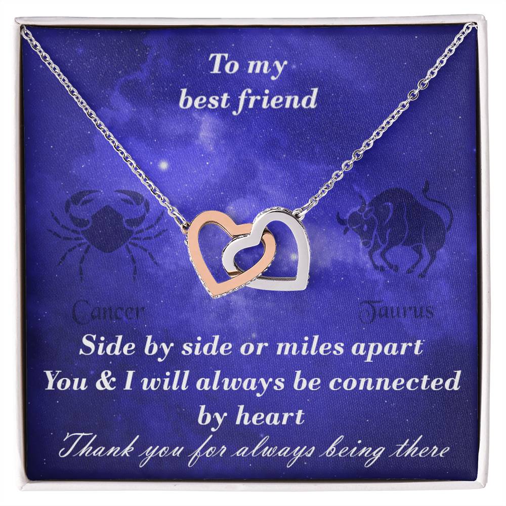 Cancer To Taurus Best Friend Interlocked Hearts Necklace Interlocking Hearts Necklace