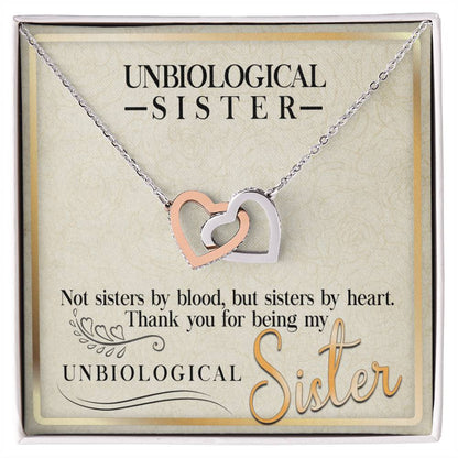 Unbiological Sisters Interlocking Hearts Necklace