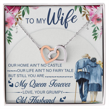 To My Wife Interlocking Hearts Necklace Message Card