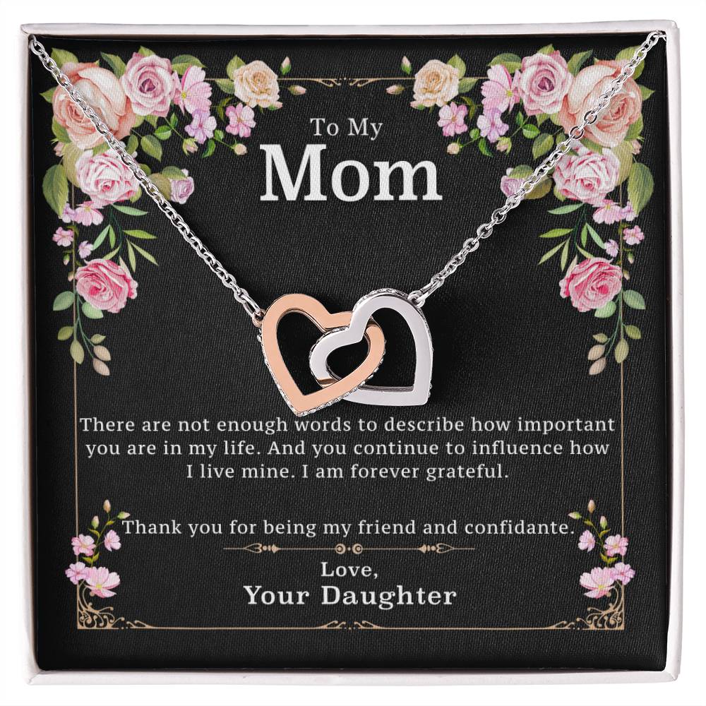 Forever Grateful Necklace Interlocking Hearts Necklace