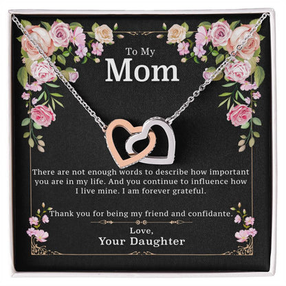 Forever Grateful Necklace Interlocking Hearts Necklace