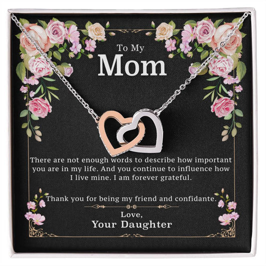 Forever Grateful Necklace Interlocking Hearts Necklace