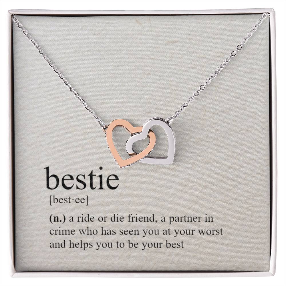 Definition Of A Bestie Necklace Interlocking Hearts Necklace