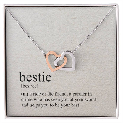 Definition Of A Bestie Necklace Interlocking Hearts Necklace