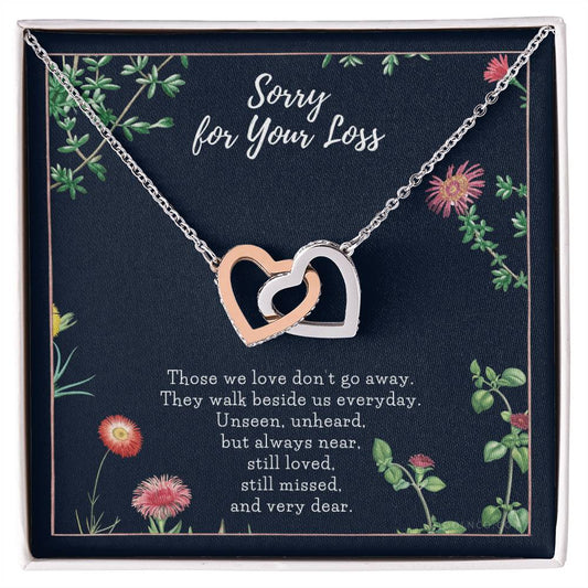 Cat Memorial Necklace Dog Memorial Necklace Pet Memorial Necklace Pet Sympathy Gift Pet Loss Gift Interlocking Hearts Necklace