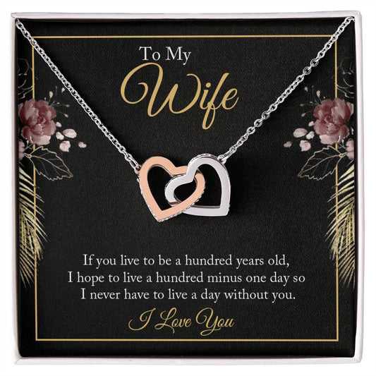 Anniversary Gift Interlocking Hearts - To My Wife Necklace Birthday Gift For Wife Necklace For Wife Gift For Wife Birthday Interlocking Hearts Necklace