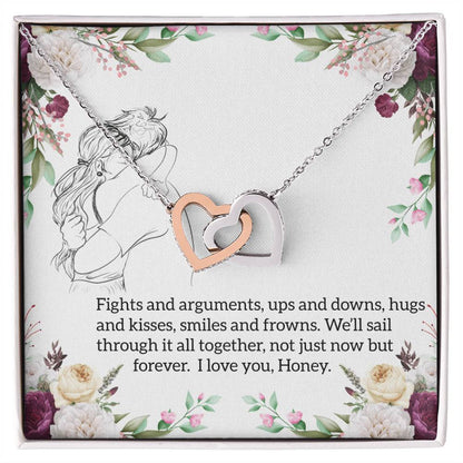 Gift For Girlfriend Interlocking Hearts Necklace