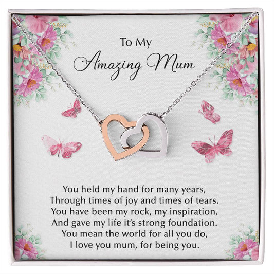 Amazing Mum Hearts Necklace Interlocking Hearts Necklace