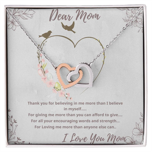 Gift For Mom - Gift For Mothers Day Interlocking Hearts Necklace