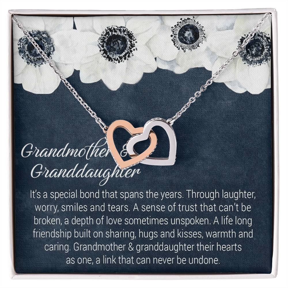Gift For Granddaughter - Special Bond Necklace Interlocking Hearts Necklace