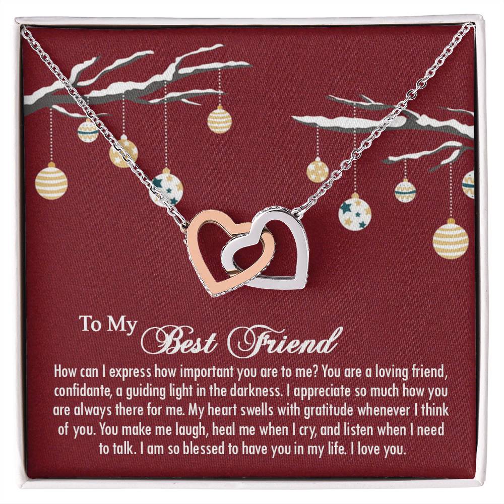Best Friend Gift Jewelry Friend - Necklace Interlocking Hearts Necklace