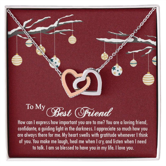 Best Friend Gift Jewelry Friend - Necklace Interlocking Hearts Necklace