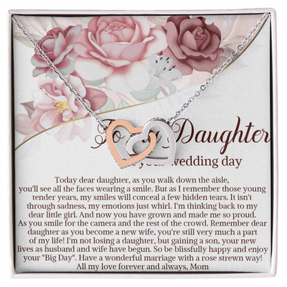 Daughter On Wedding Day Gift Daughter Wedding Gift From Mom And Dad Daughter Interlocking Hearts Necklace Gift From Parents Wedding Gift