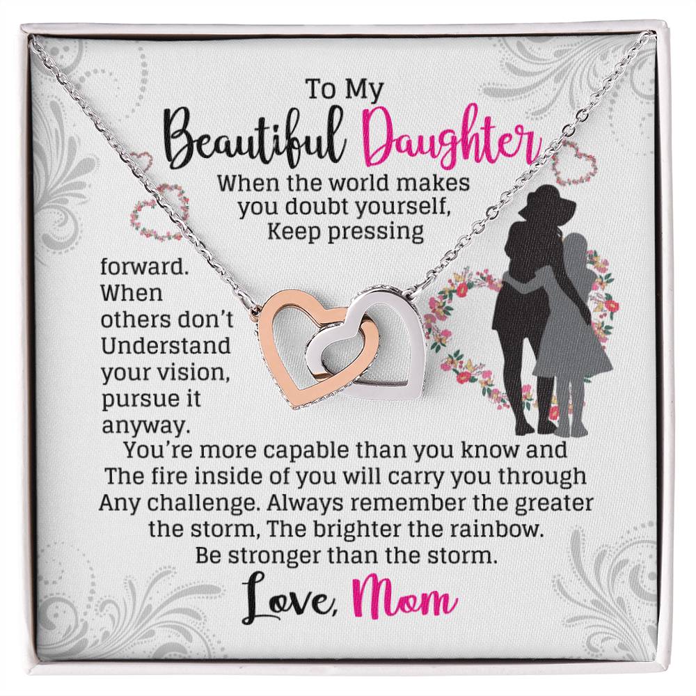 Gift For Daughter - Interlocking Heart Necklace Interlocking Hearts Necklace