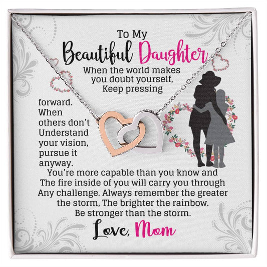 Gift For Daughter - Interlocking Heart Necklace Interlocking Hearts Necklace